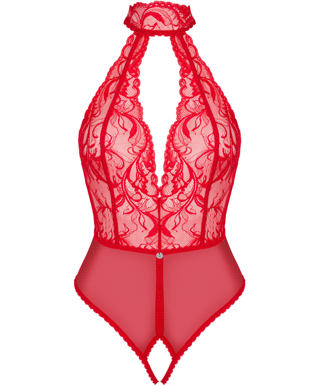 Obsessive Dagmarie red crotchless bodysuit