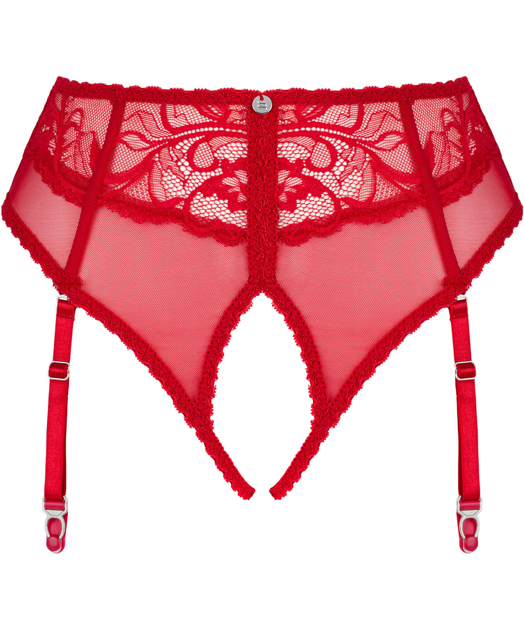 Obsessive Dagmarie red crotchless garter panties