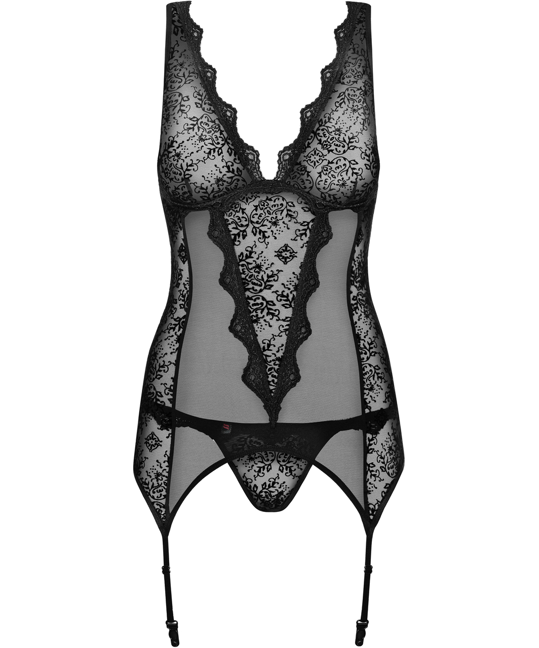 Obsessive Emperita черная сетчатая грация и стринги