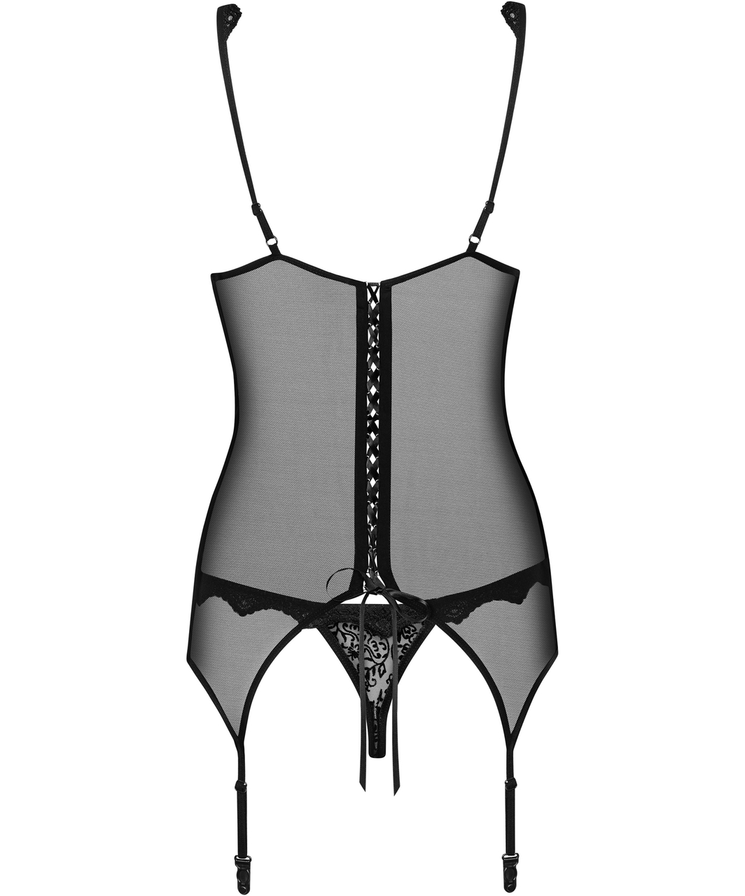 Obsessive Emperita черная сетчатая грация и стринги