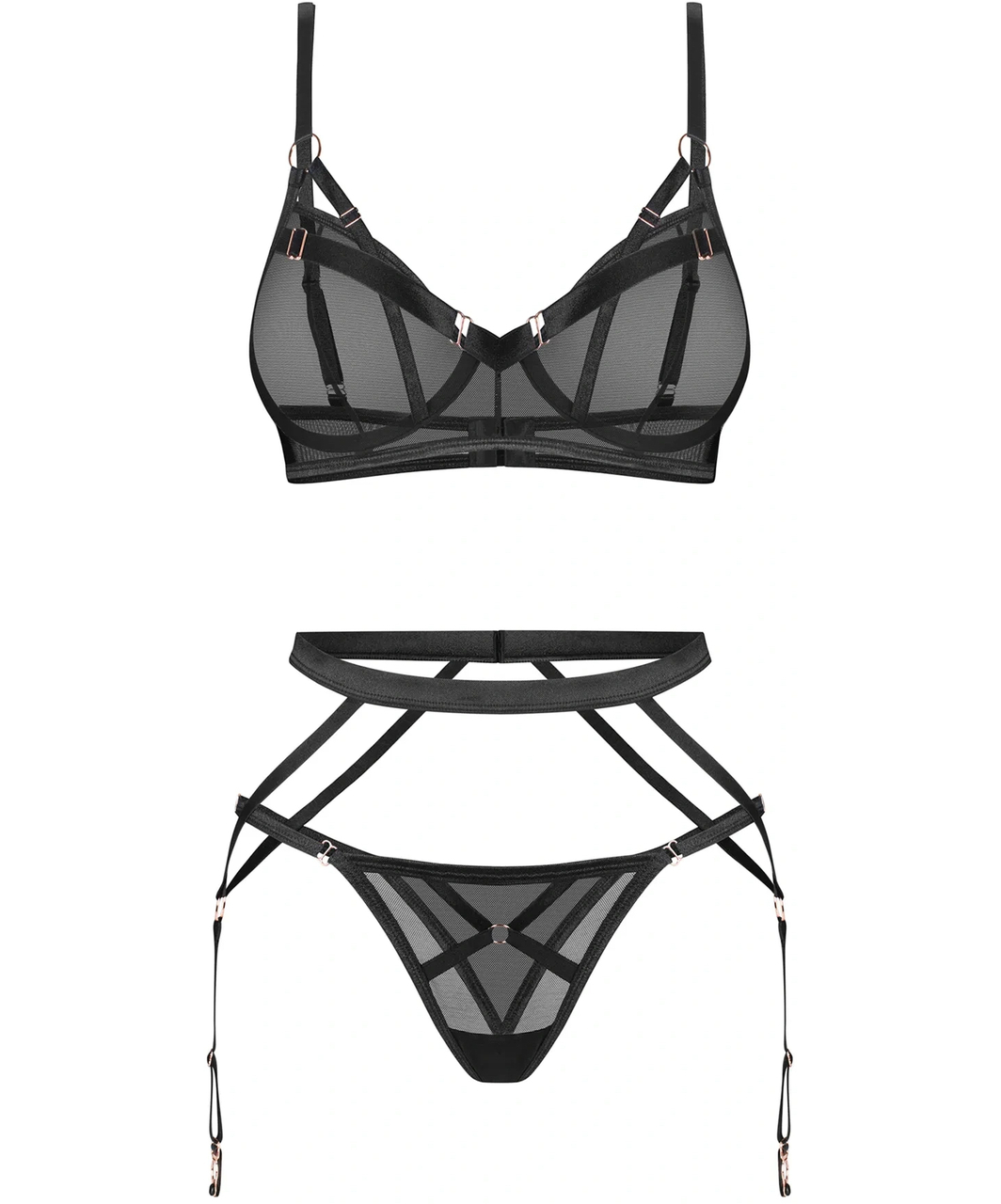 Obsessive Euridia melns apakšveļas komplekts