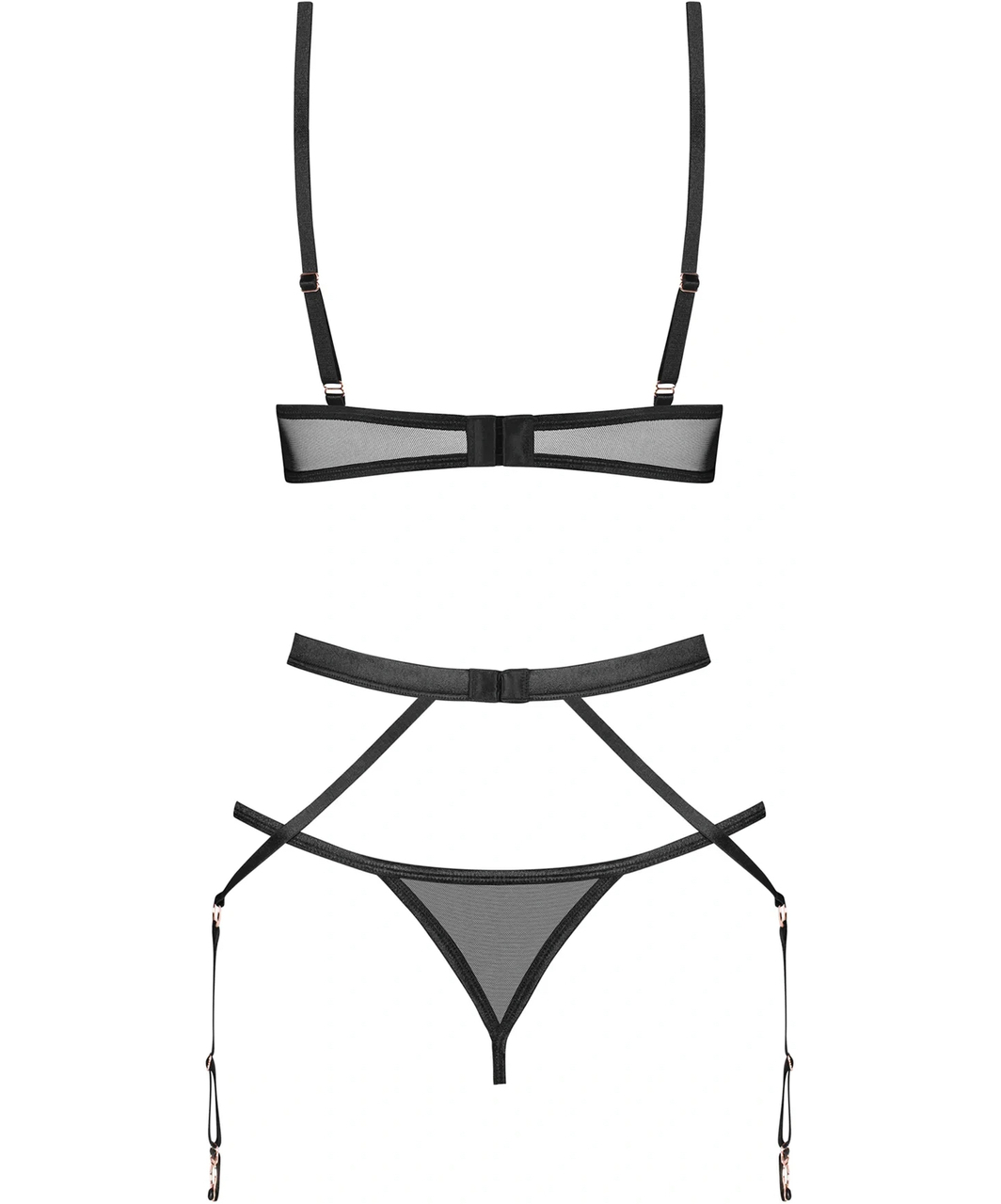 Obsessive Euridia melns apakšveļas komplekts