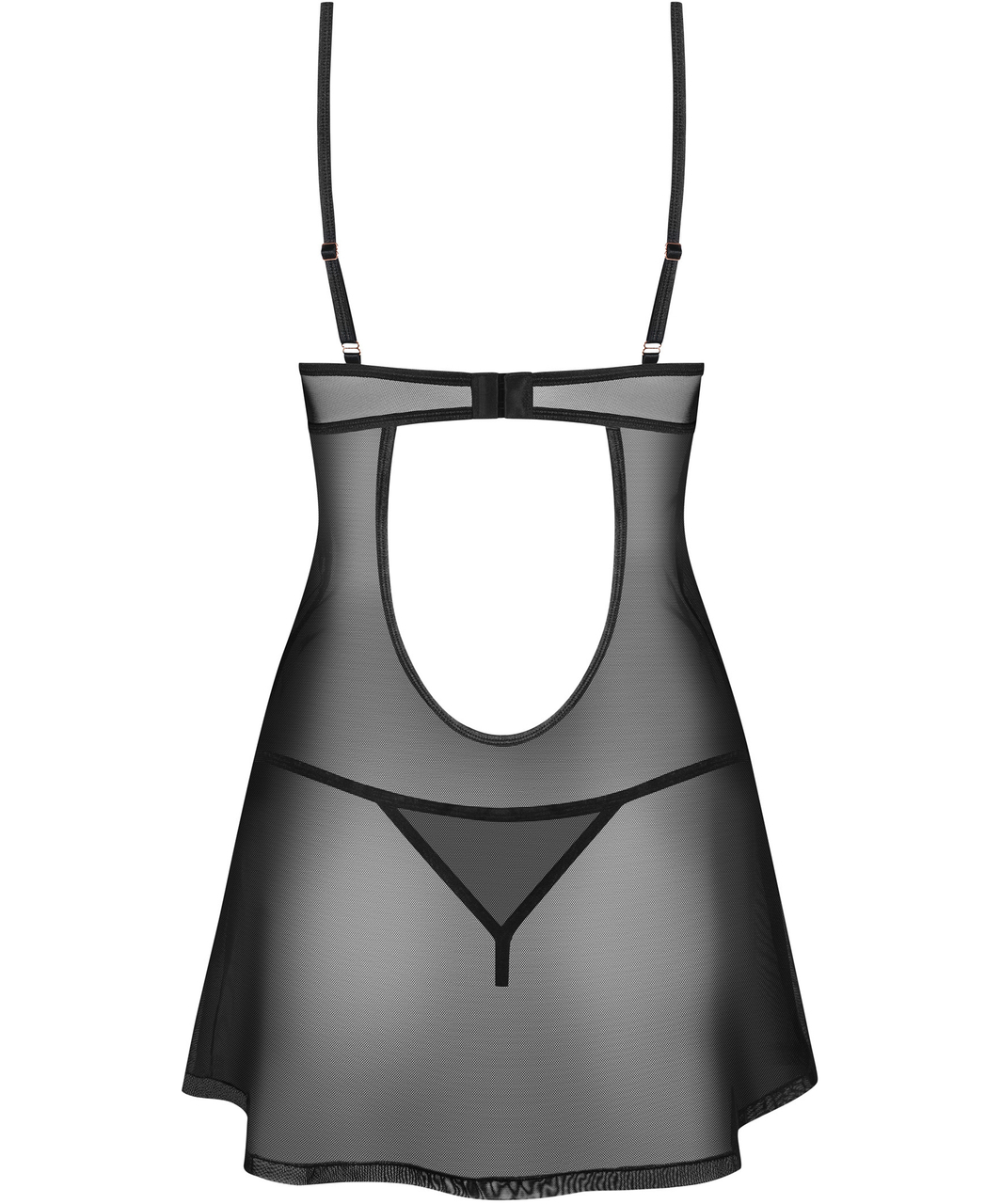 Obsessive Euridia juodi permatomo tinklelio apatiniai marškiniai