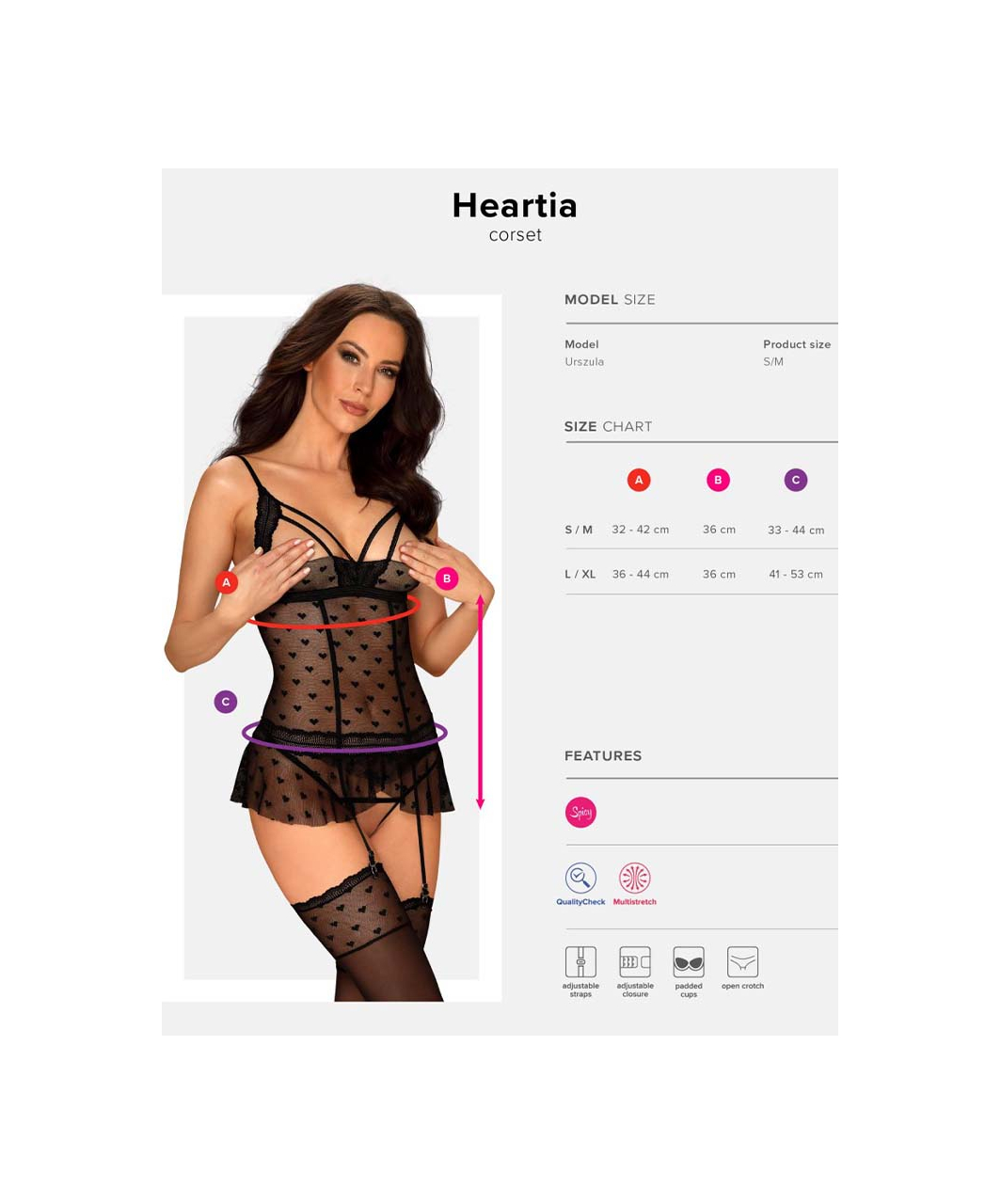 Obsessive Heartia Black Corset with Hearts