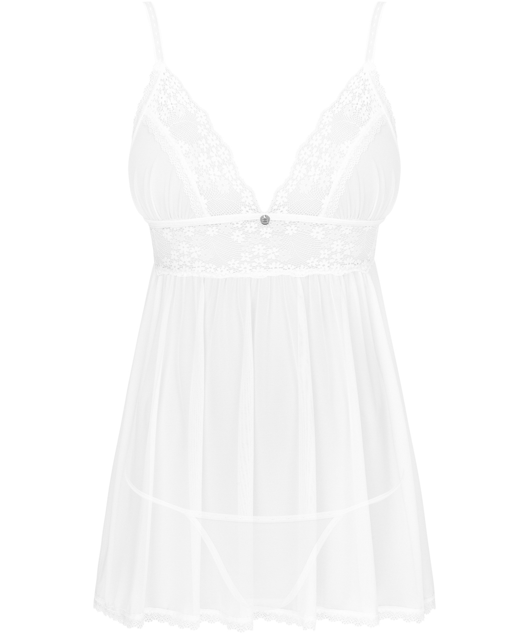 Obsessive Heavenlly white sheer mesh babydoll