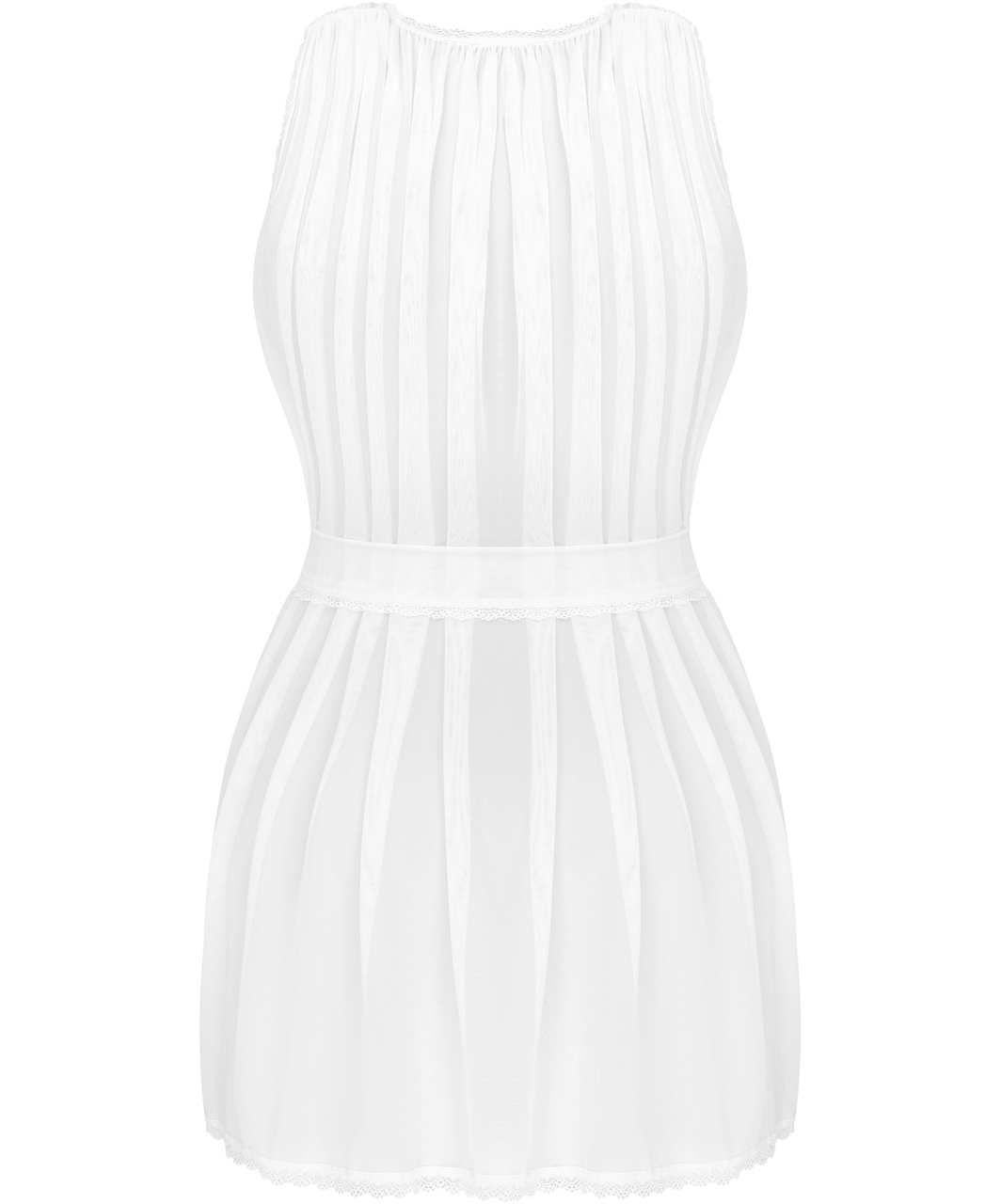 Obsessive Heavenlly white sheer mesh peignoir