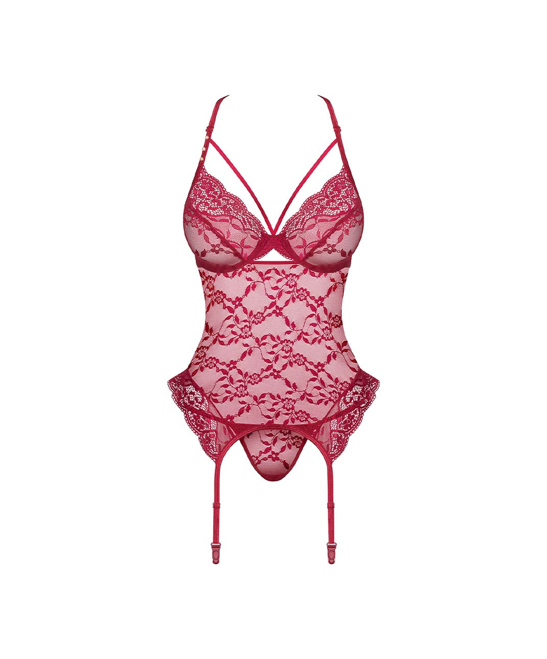 Obsessive Ivetta red lace basque with string