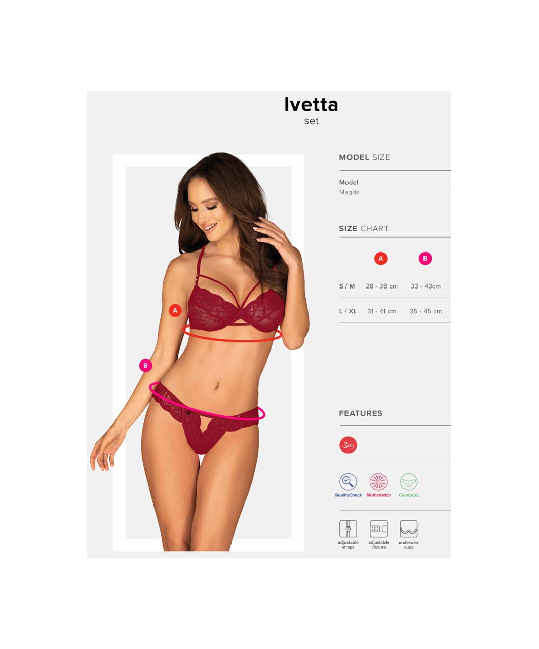 Obsessive Ivetta red lingerie set