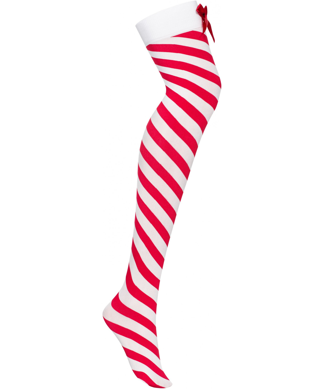 Obsessive Kissmas red and white striped hold-up stockings