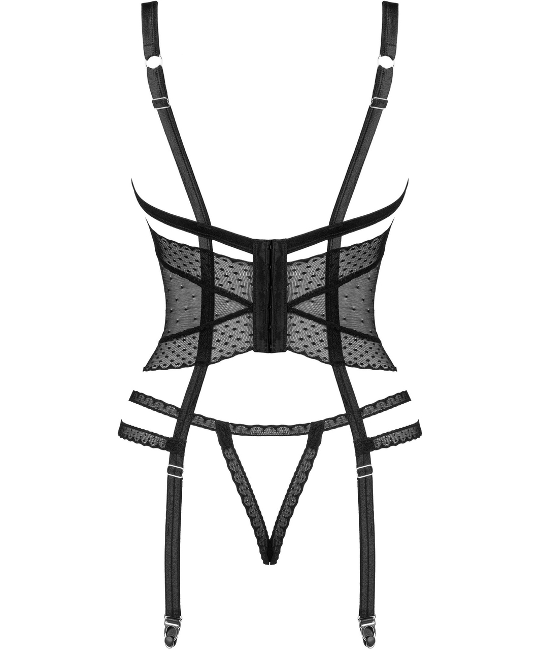 Obsessive Lanelia black open basque with crotchless string