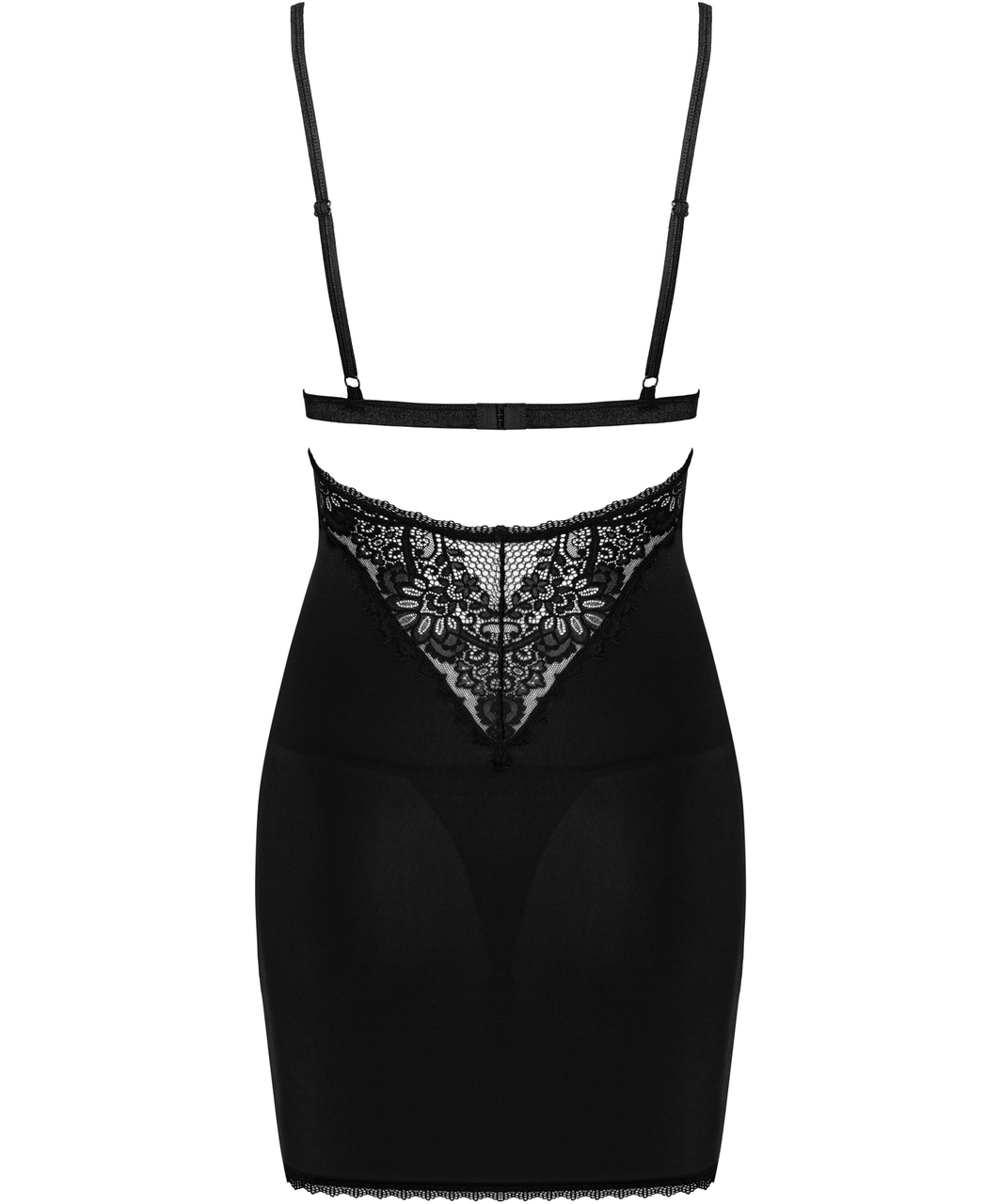 Obsessive Maderris black chemise with lace inserts