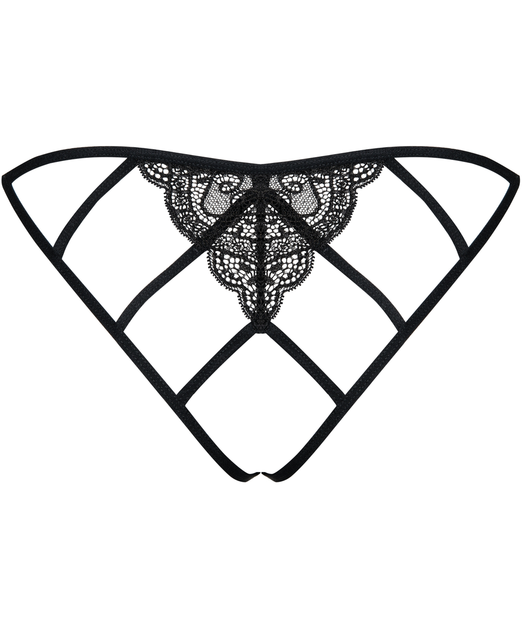 Obsessive Miamor mustad avatud jalgevahega stringid