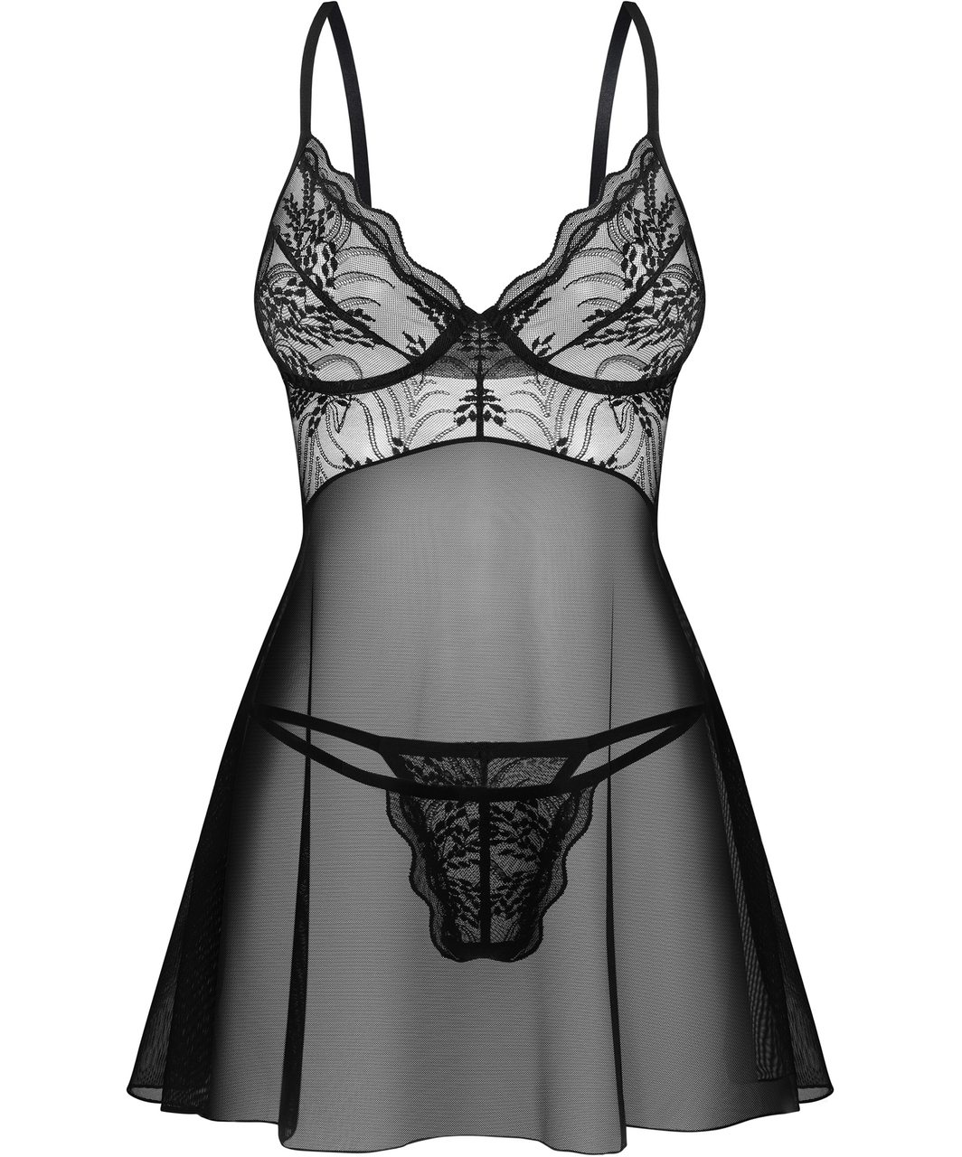 Obsessive Perisia черный прозрачный беби-долл