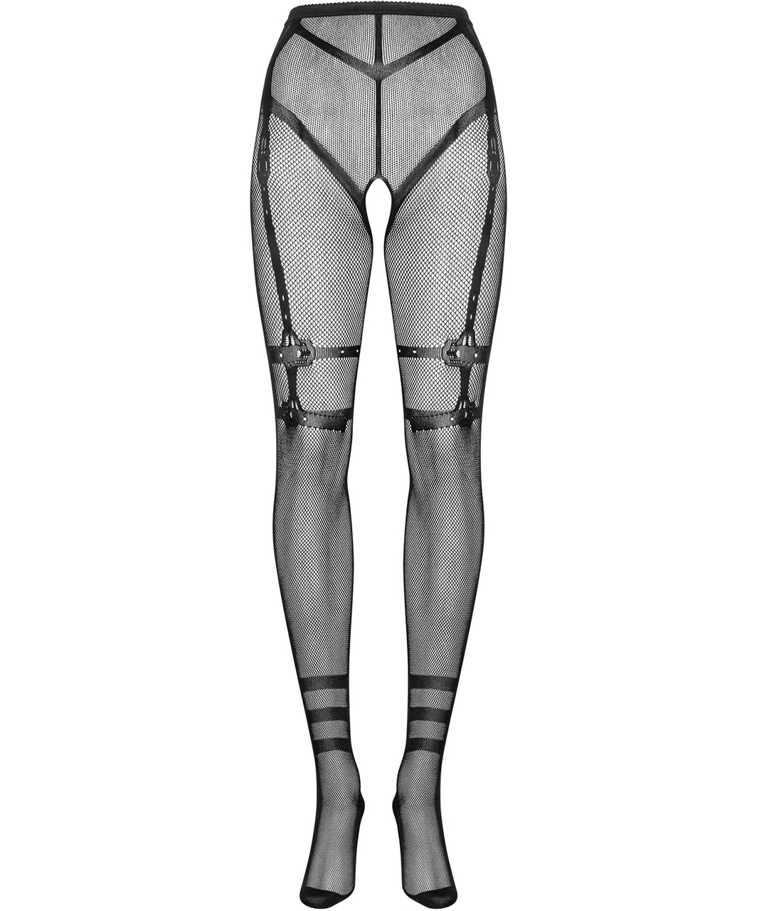 Obsessive S123 black net crotchless tights