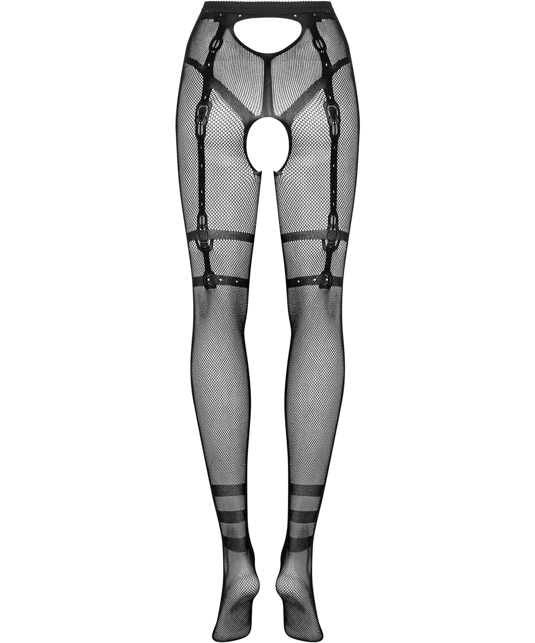 Obsessive S123 black net crotchless tights