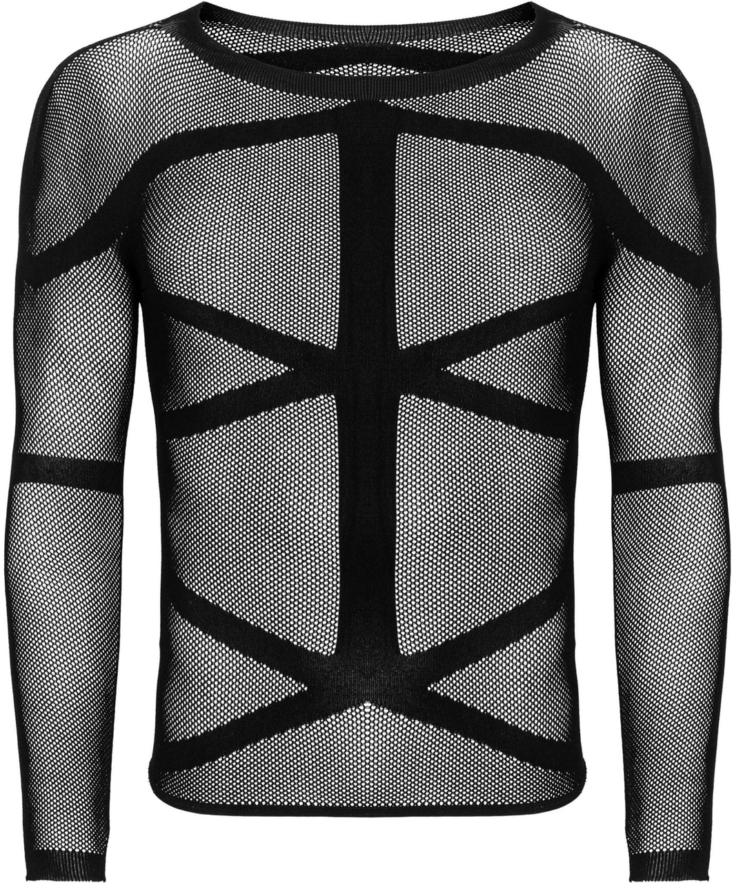 Obsessive black net tight shirt with sleeves