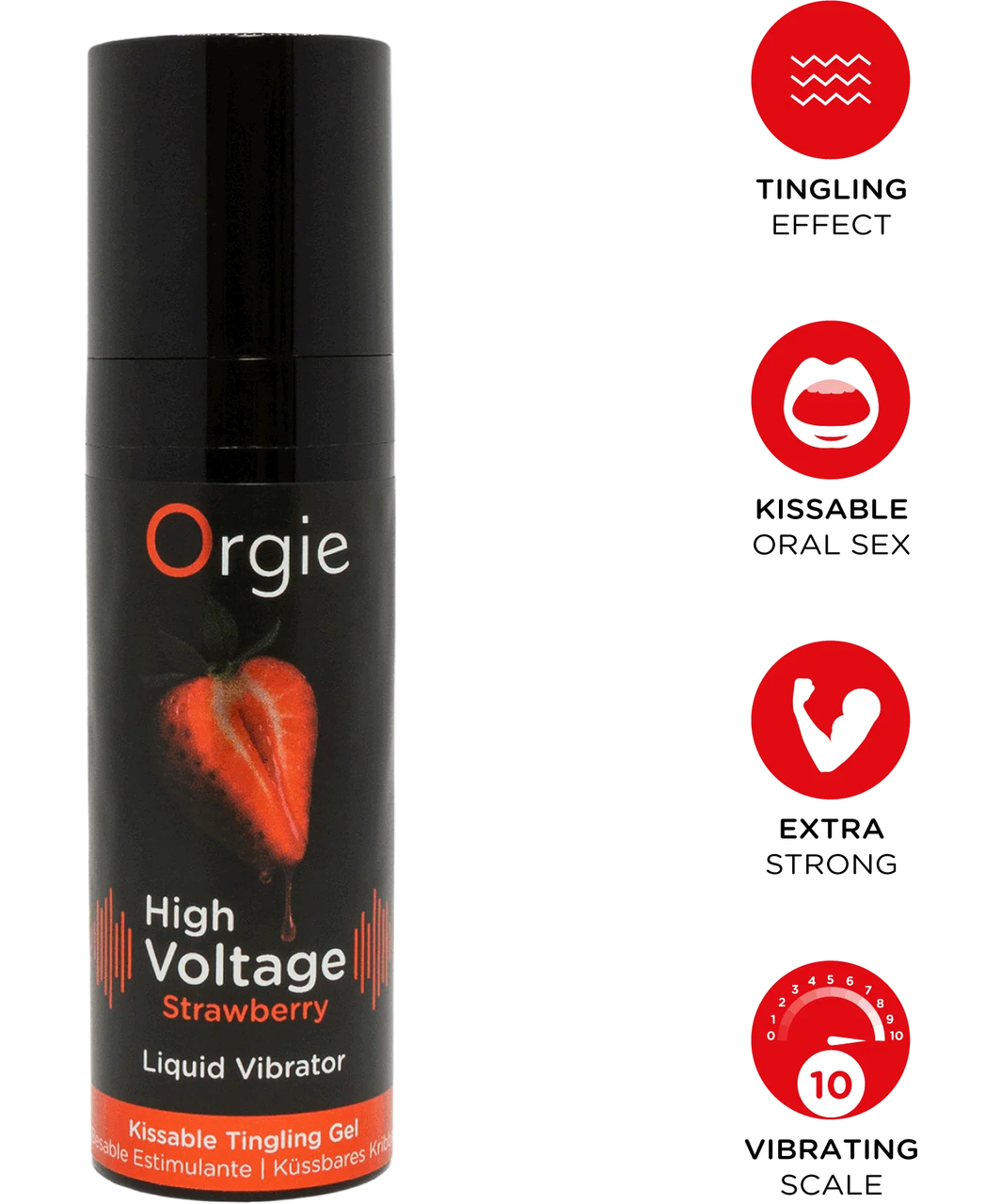 Orgie High Voltage Strawberry stimuliuojantis gelis (15 ml)
