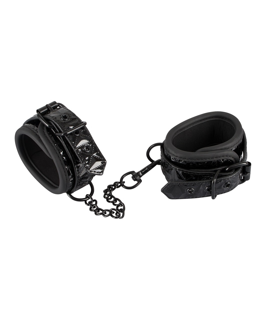 Ouch! black vinyl ankle cuffs