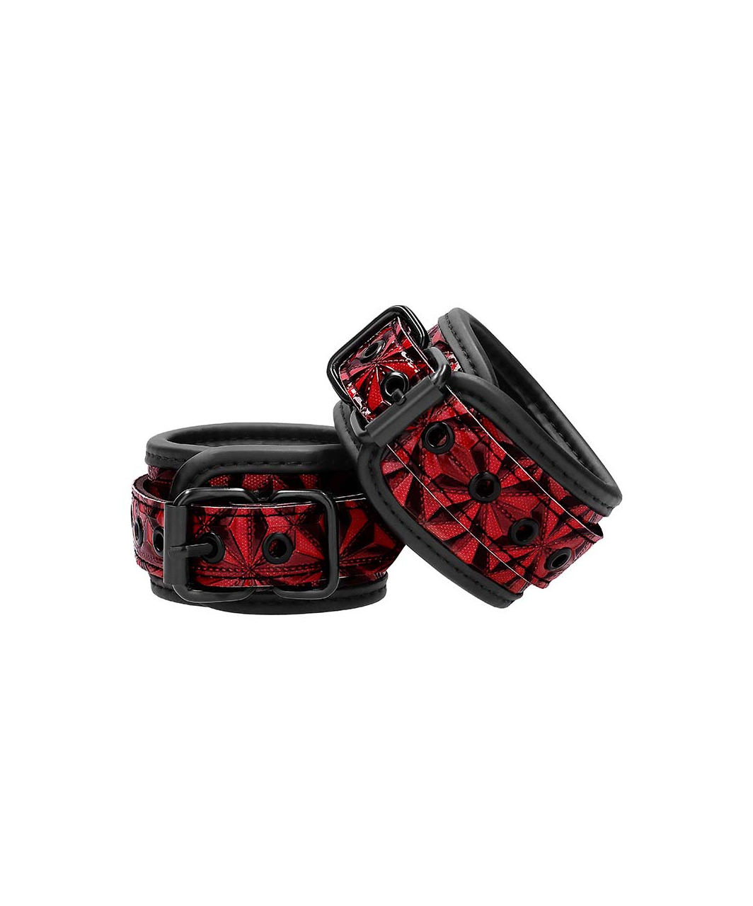 Ouch! burgundy vinyl wrist cuffs