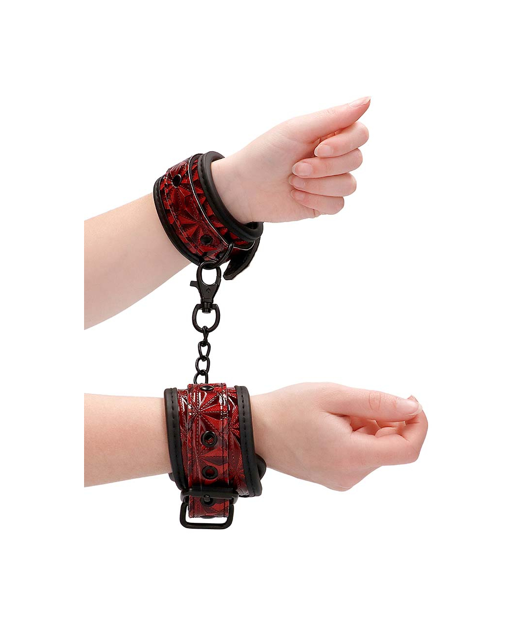 Ouch! burgundy vinyl wrist cuffs