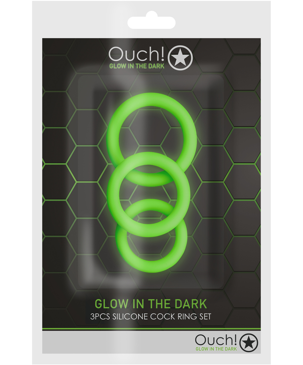 Ouch! tamsoje šviečiantys penio žiedai