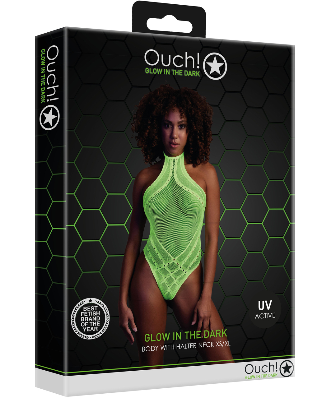 Ouch! Glow neon green net bodysuit