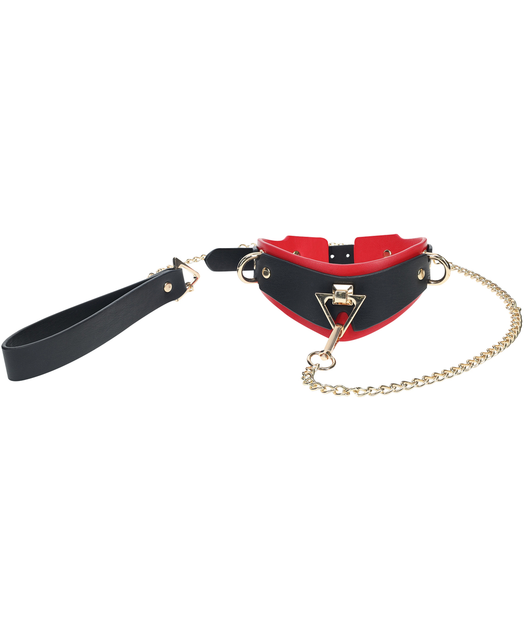 Ouch! Milan leatherette collar & chain leash
