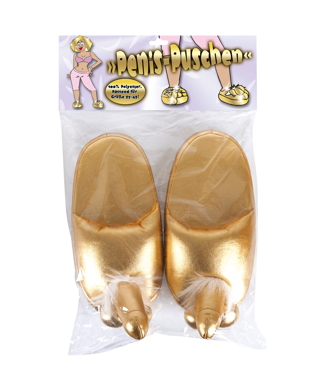 OV gold-coloured penis slippers