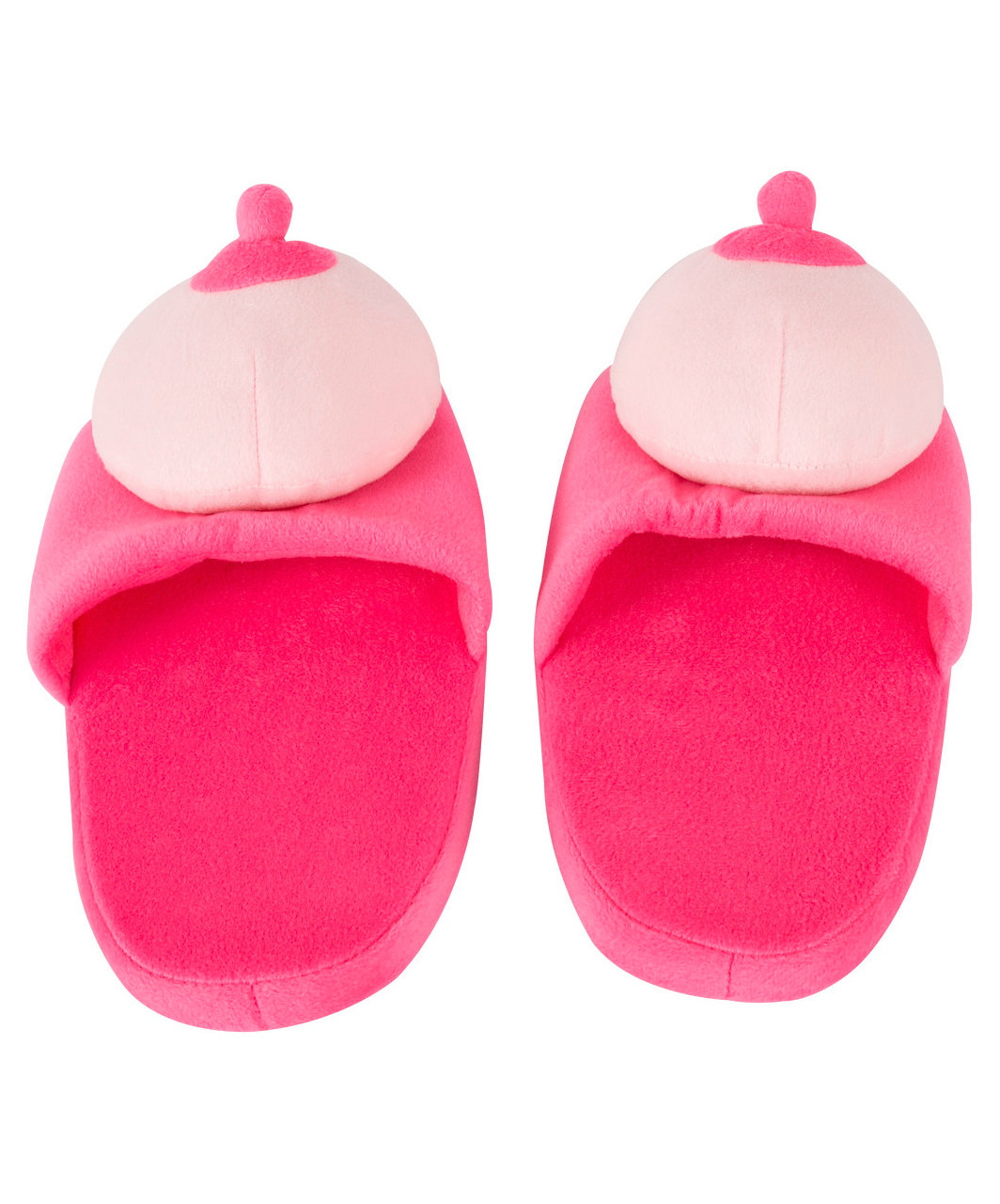 OV pink plush boob slippers