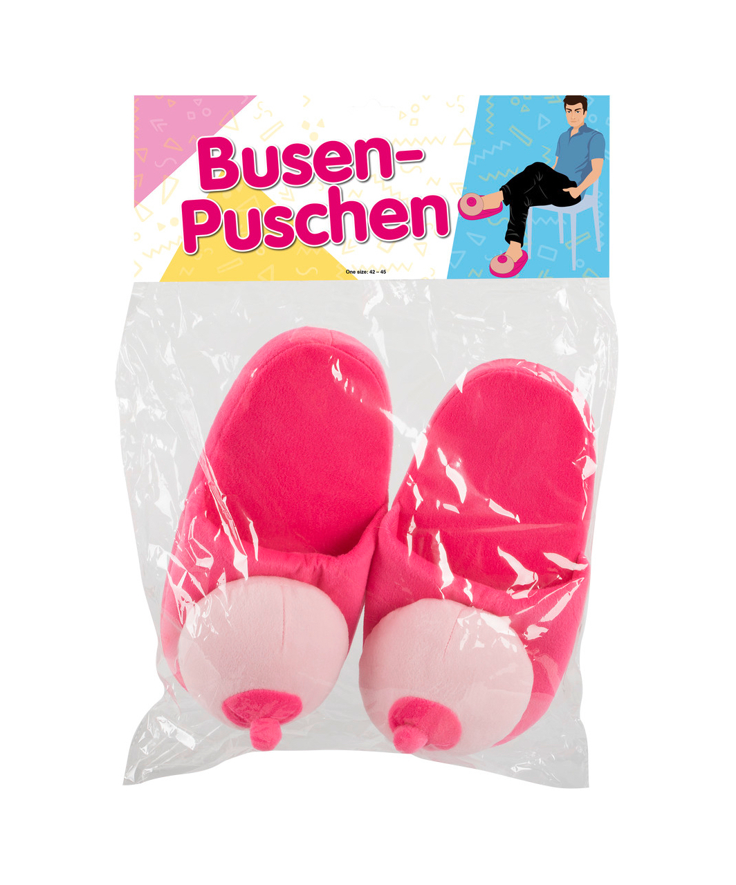 OV pink plush boob slippers