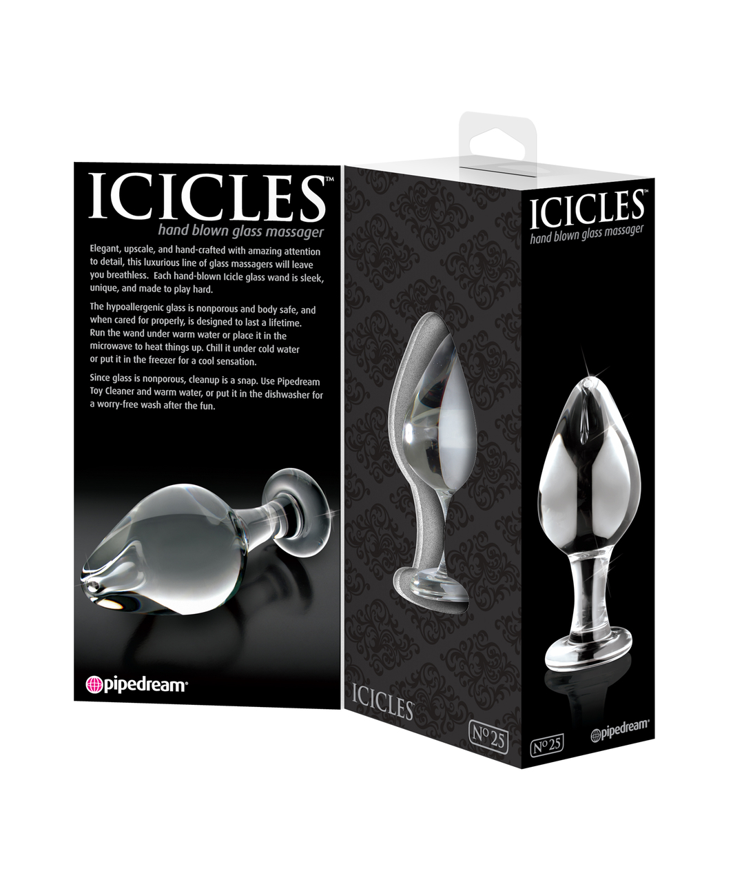 Icicles No. 25 glass butt plug