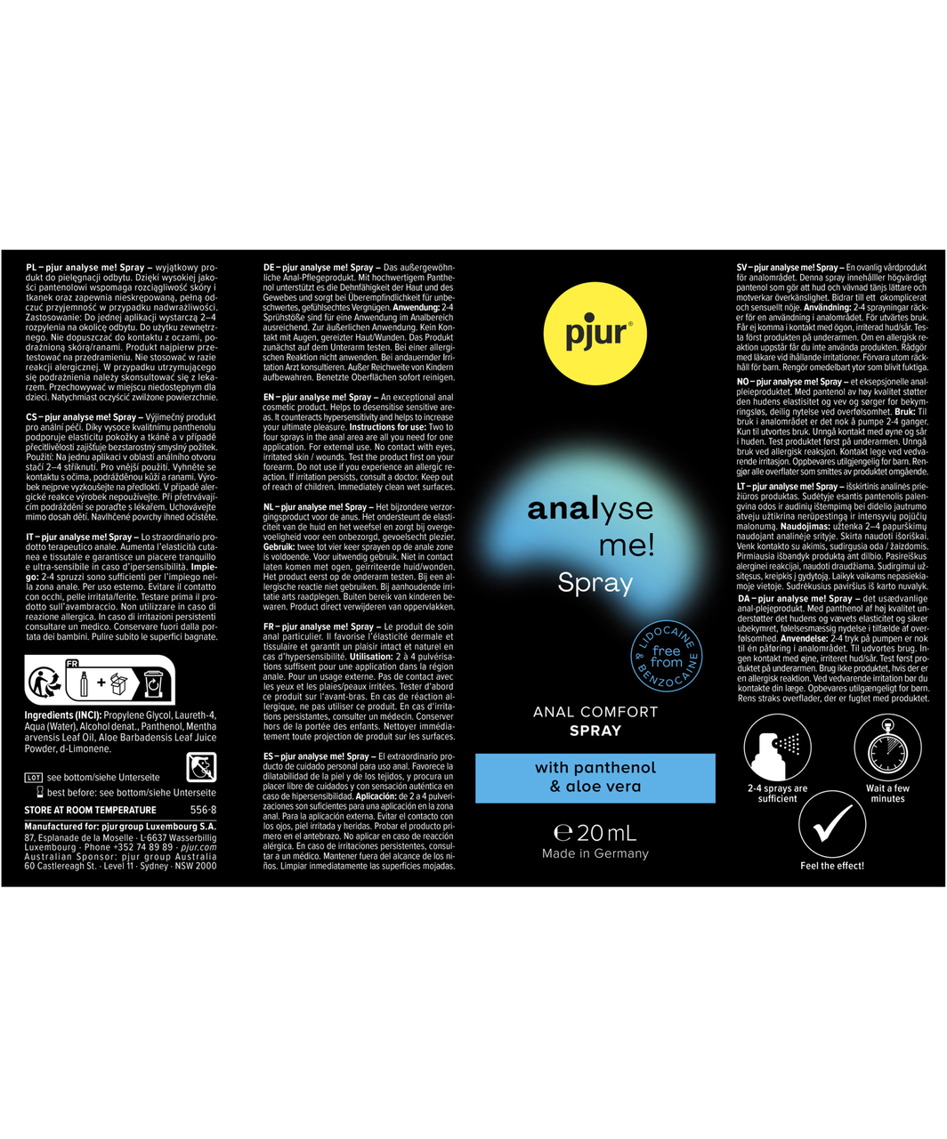 pjur analyse me! Anal Comfort anaalisuihke (20 ml)