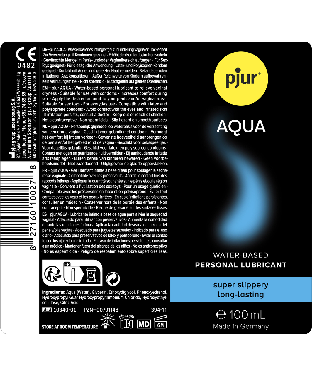 pjur Aqua water-based personal lubricant (30 / 100 / 250 ml)