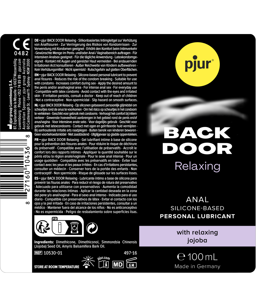 pjur Back Door Relaxing anal silicone-based personal lubricant (30 / 100 / 250 ml)