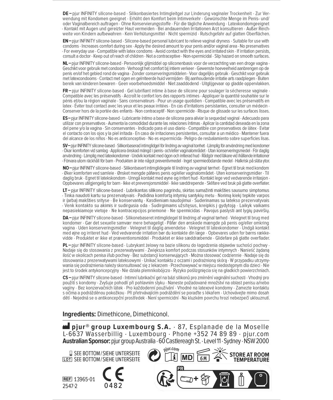 pjur INFINITY silikonipohjainen liukuvoide (50 ml)
