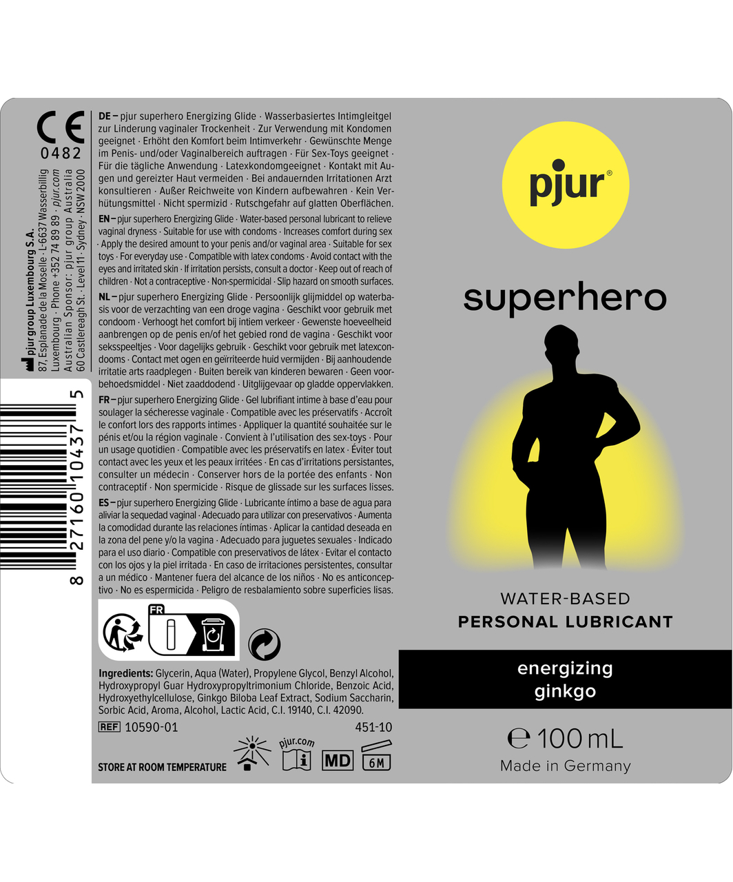pjur Superhero stymulujący lubrykant na bazie wody z miłorzębem japońskim (100 ml)