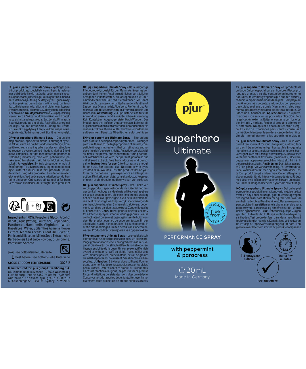 pjur Superhero Ultimate Performance viivästyssuihke (20 ml)
