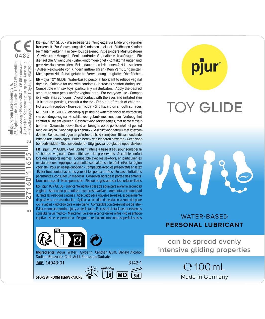 pjur Toy Glide ūdens bāzes lubrikants 100 ml