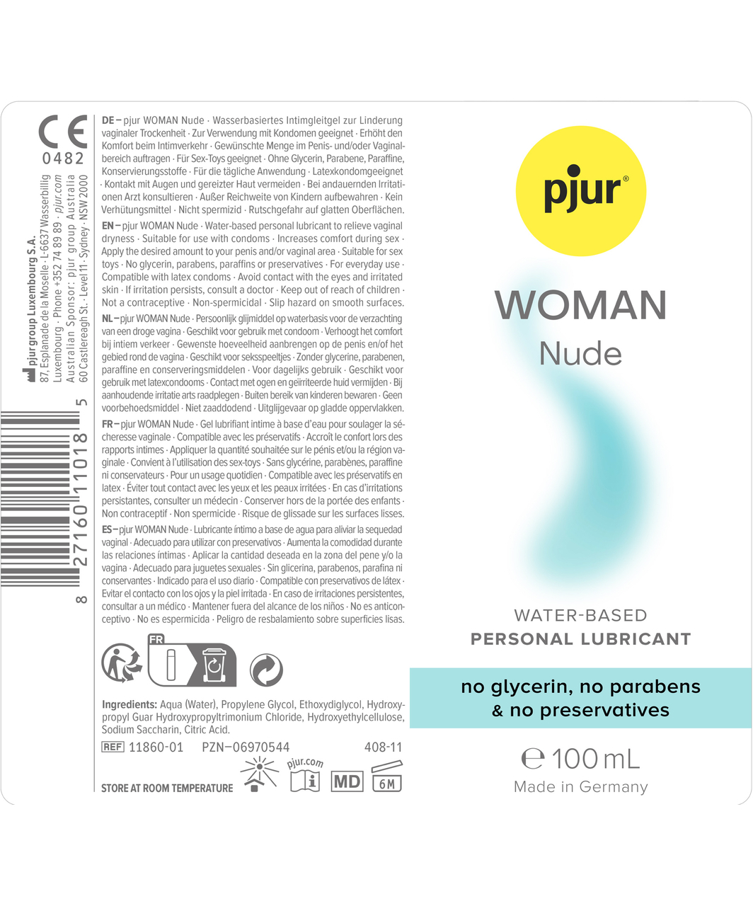 pjur Woman Nude vesipohjainen liukuvoide (30 / 100 ml)