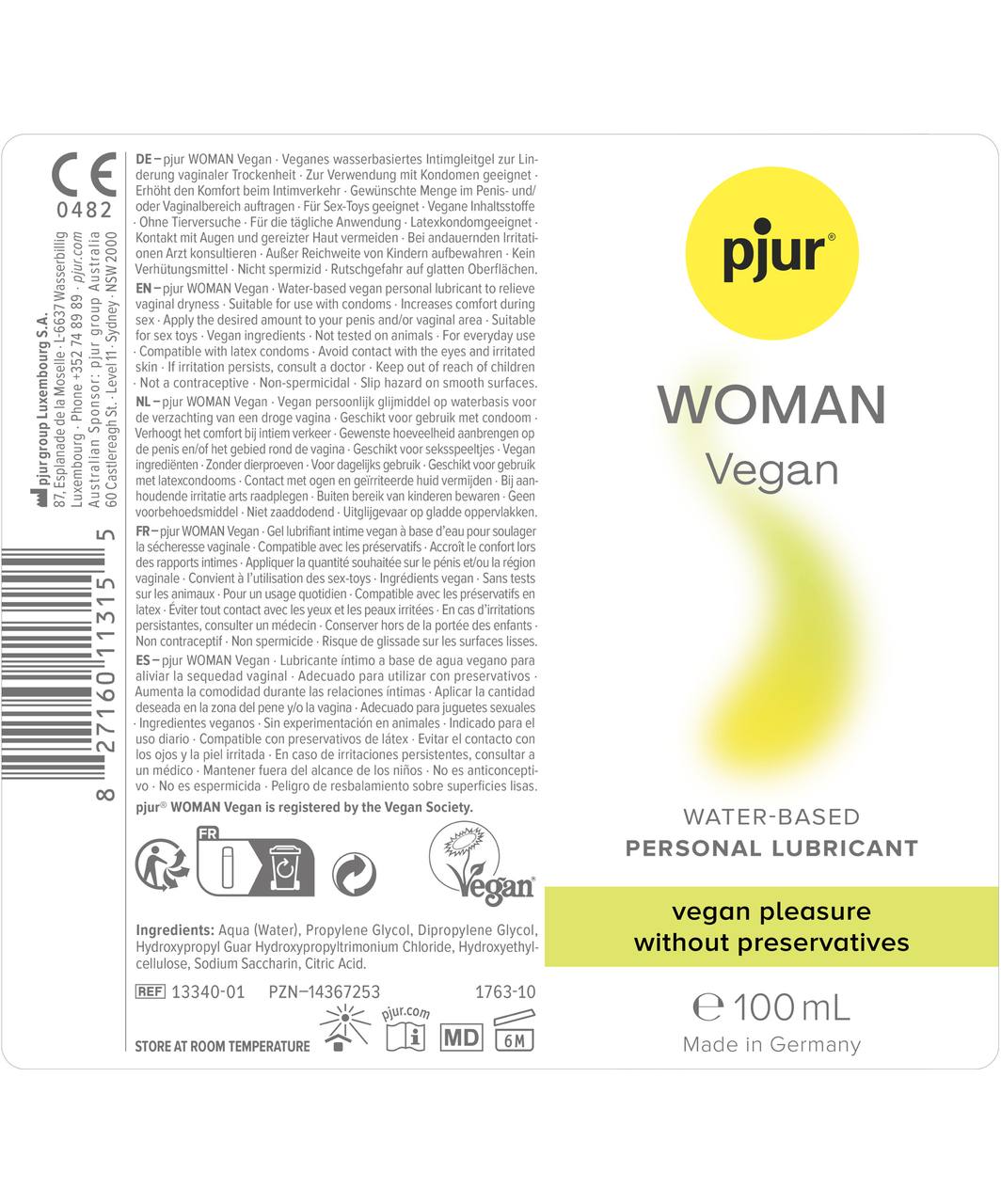 pjur Woman Vegan water-based personal lubricant (30 / 100 ml)