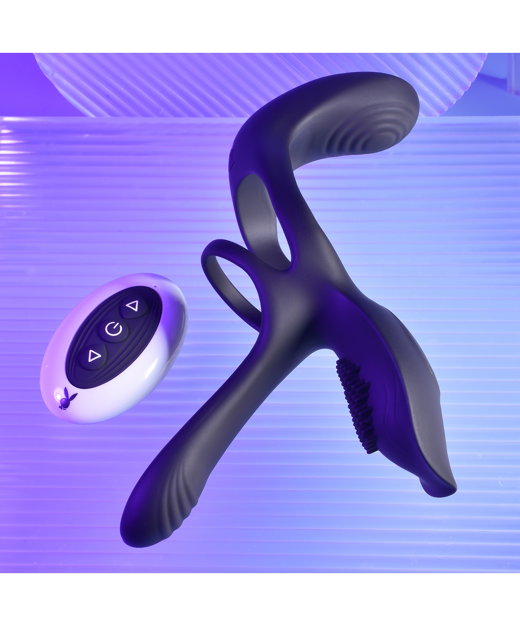 Playboy Pleasure The 3 Way Couples Vibrator with Cock Ring & Clit Tickler