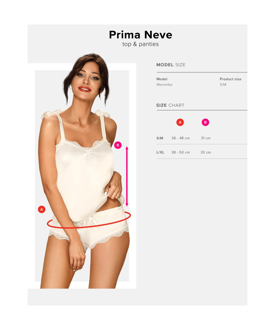Obsessive Prima Neve комплект белого нижнего белья