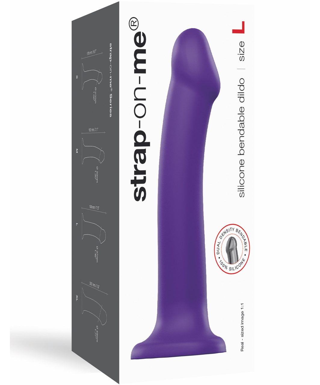 Strap On Me Purple Dual Density Bendable Dildo