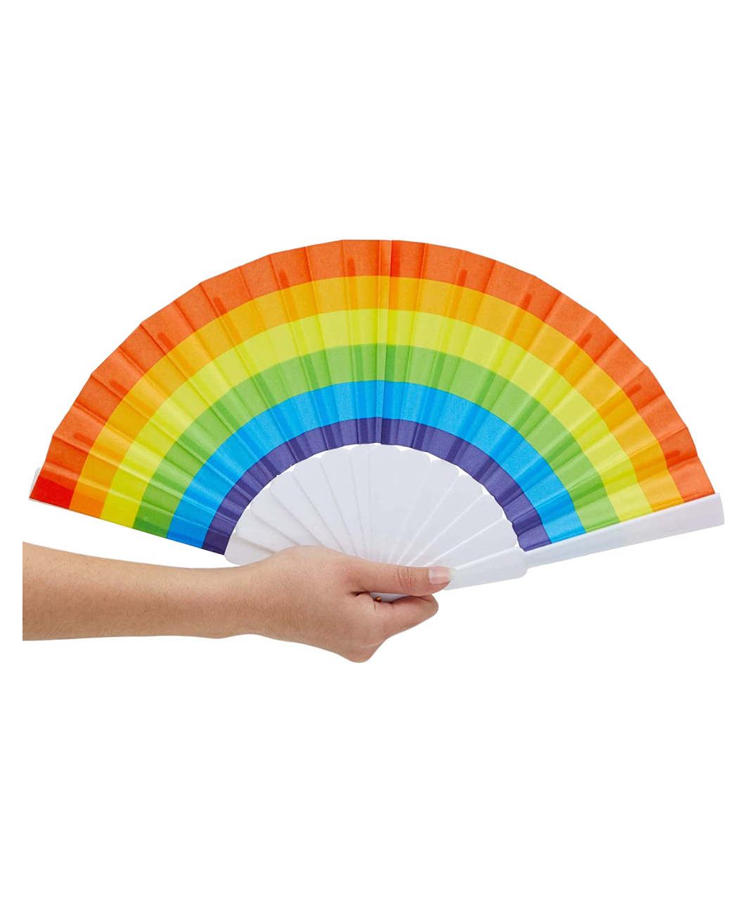 Rainbow Pride hand fan