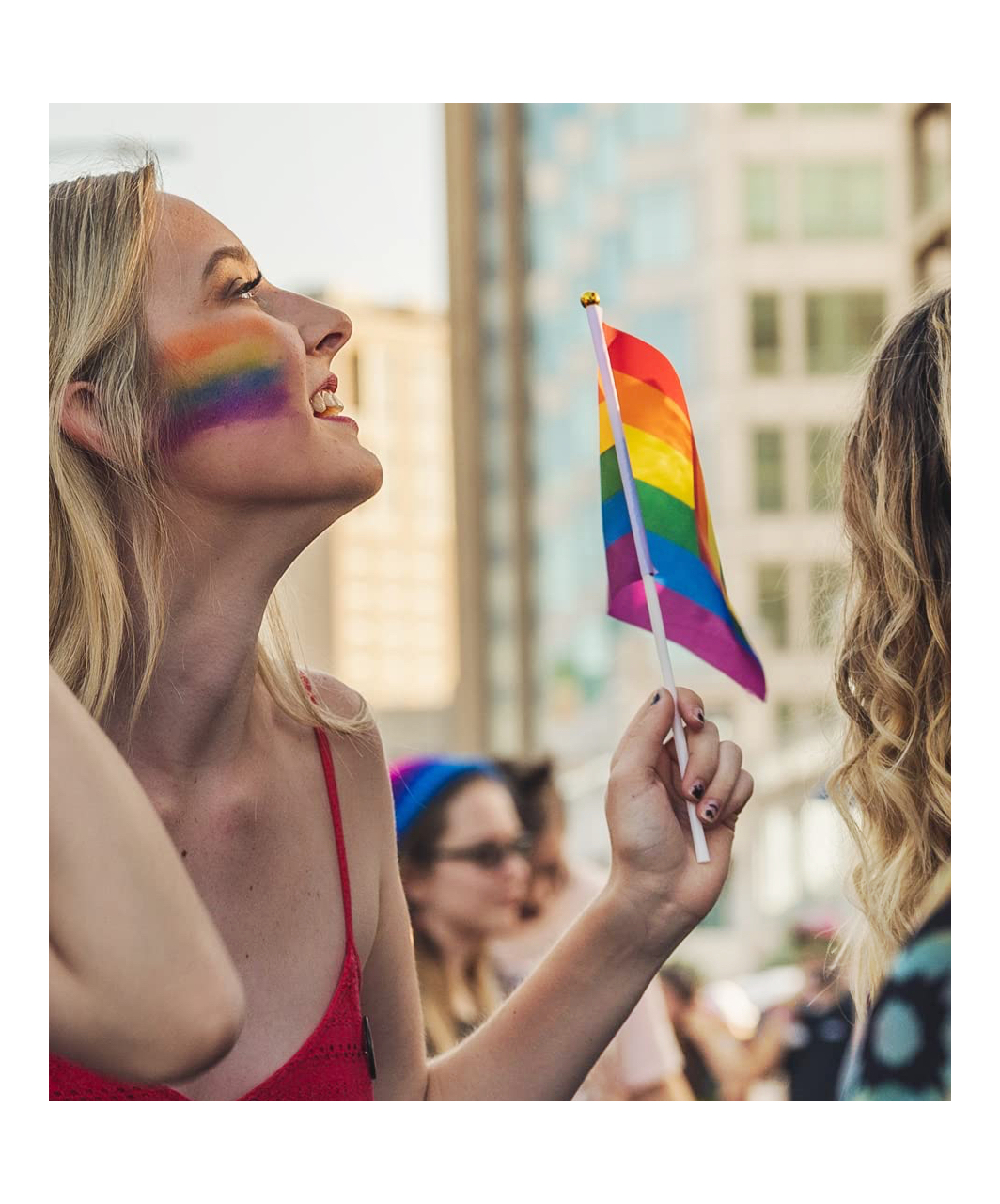 Rainbow Pride hand-held LGBT flag