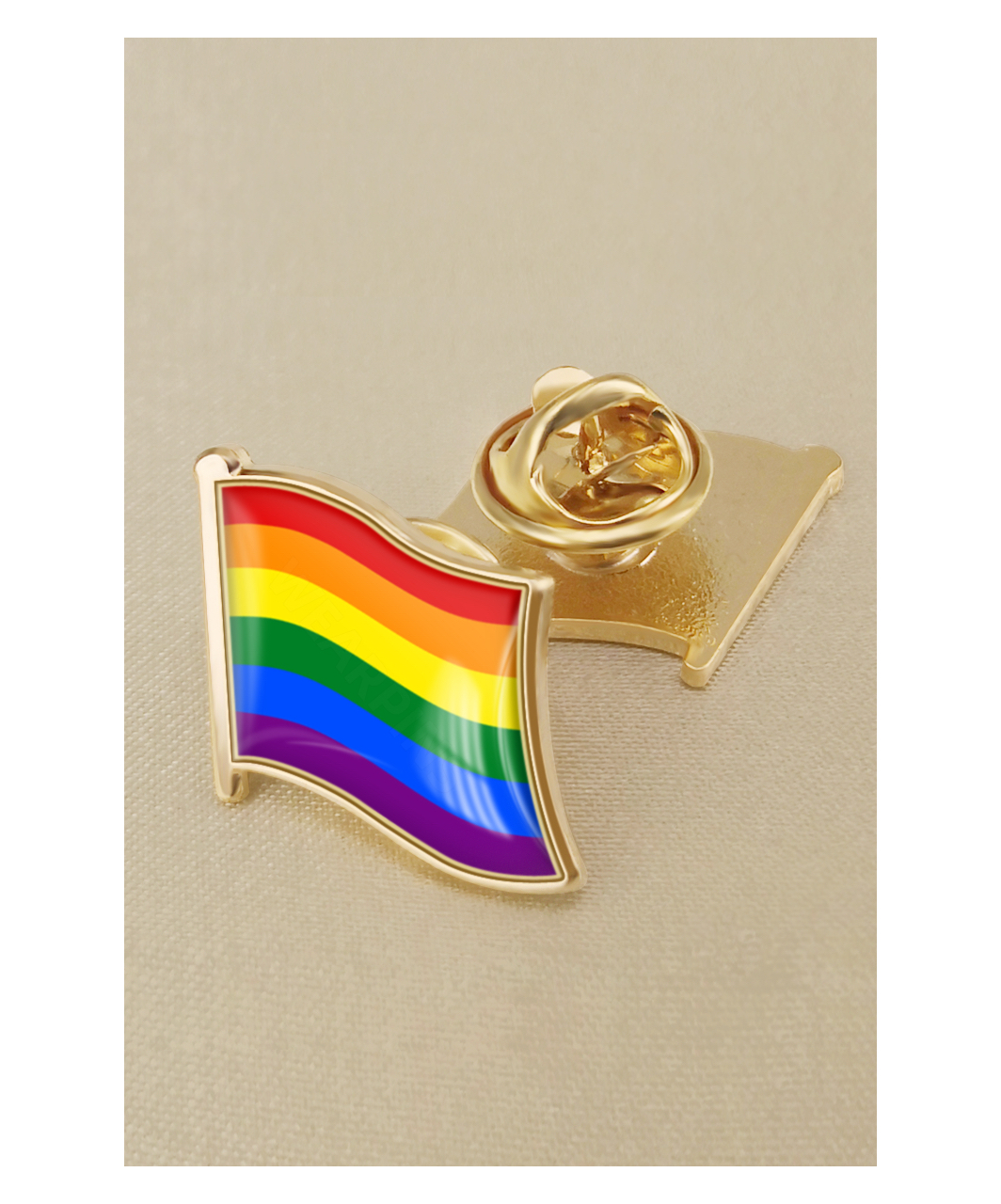 Rainbow Pride LGBT flag gloss enamel lapel pin
