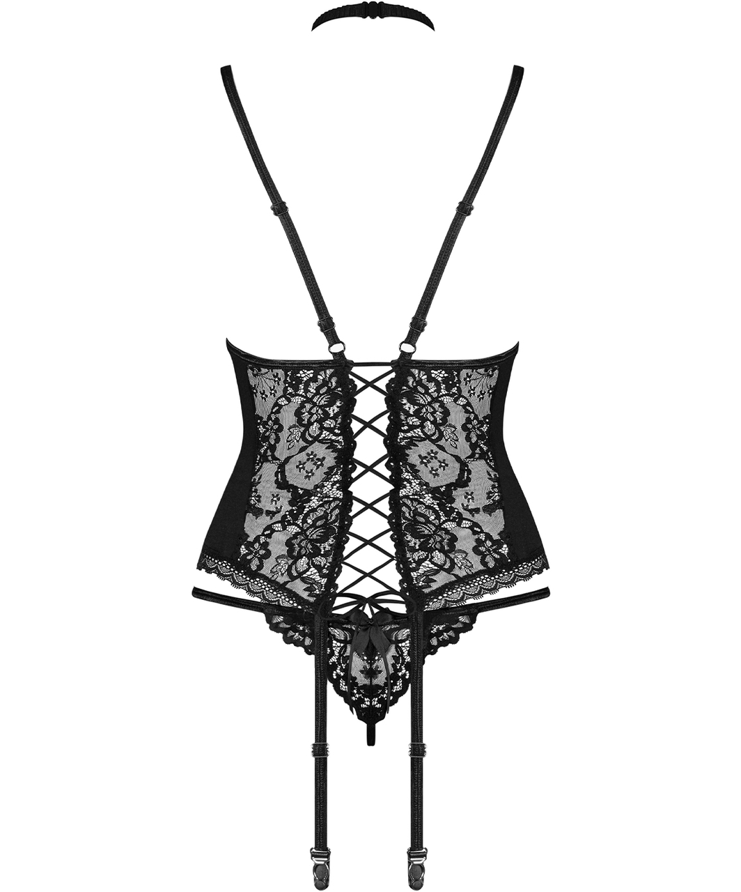 Obsessive Raquelia black lace basque with string