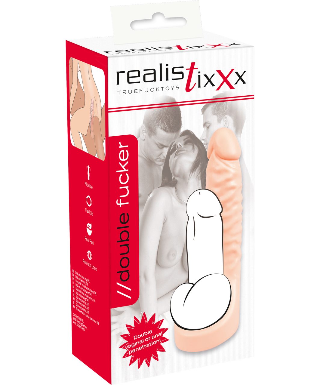 Realistixxx Double Fucker peenise külge kinnitatav dildo