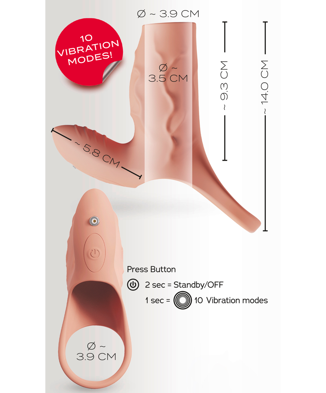 Realistixxx Dual Vibe Open Tip Penis Sleeve
