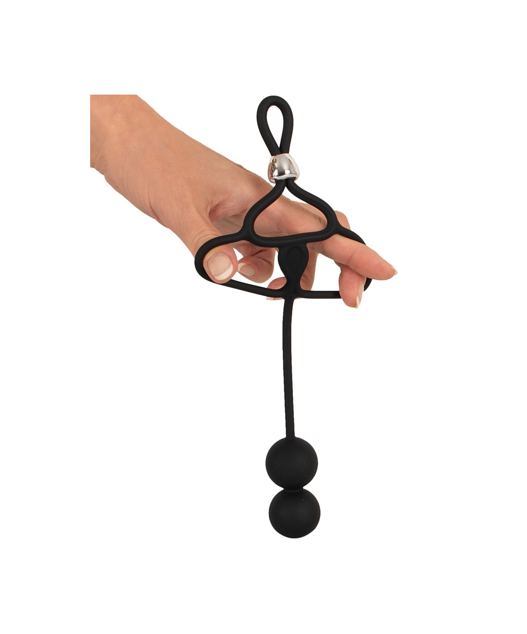 Rebel Cock & Scrotum Support Rings with Anal Beads